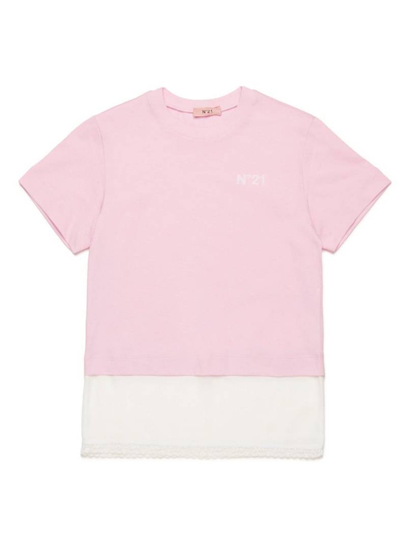 Nº21 Kids colour-block cotton T-shirt - Pink von Nº21 Kids