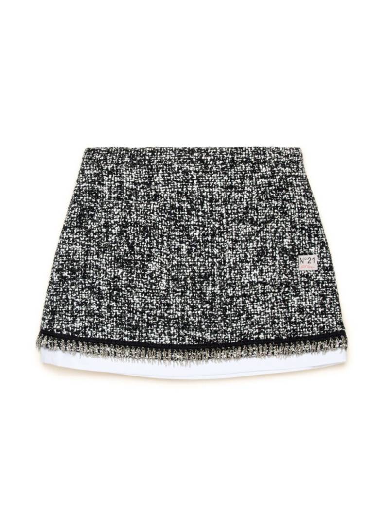 Nº21 Kids fringed tweed miniskirt - Black von Nº21 Kids