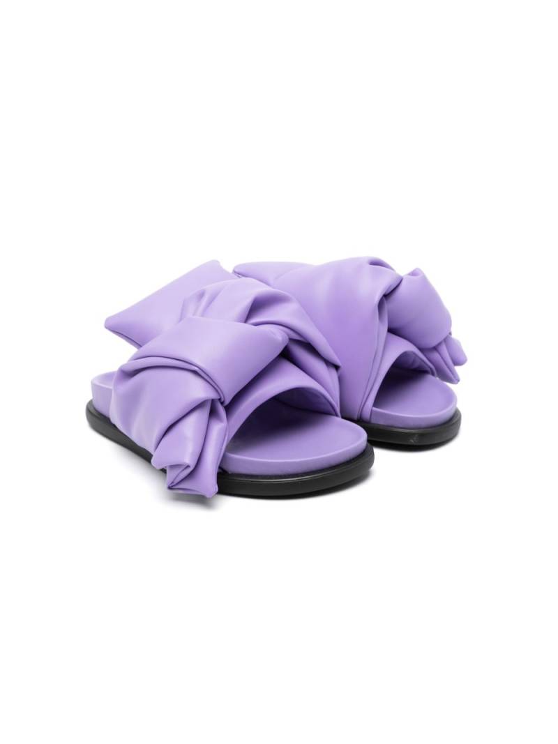 Nº21 Kids knot-detail leather slides - Purple von Nº21 Kids