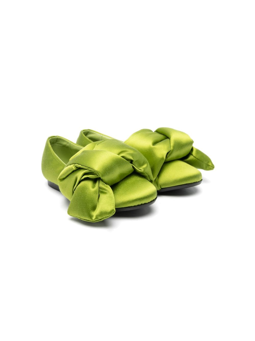 Nº21 Kids knot-detail satin ballerina shoes - Green von Nº21 Kids