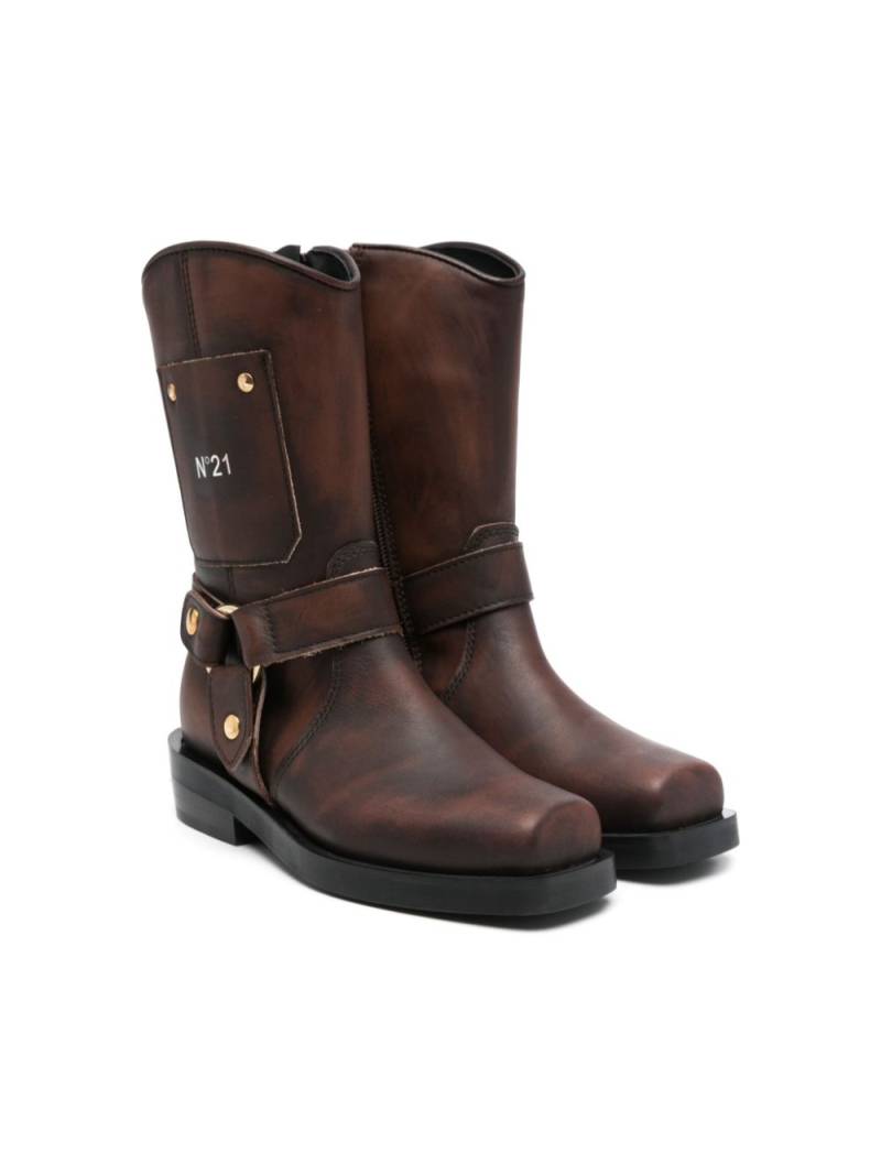 Nº21 Kids leather boots - Brown von Nº21 Kids