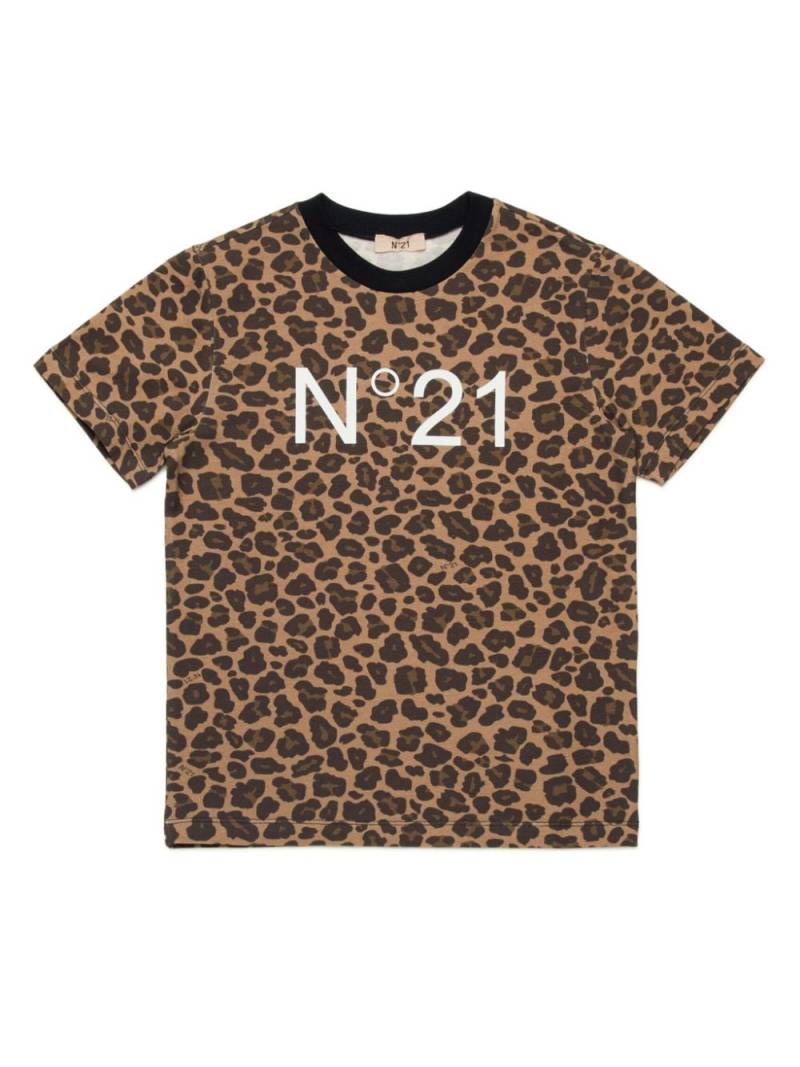 Nº21 Kids leopard-print short-sleeve T-shirt - Brown von Nº21 Kids