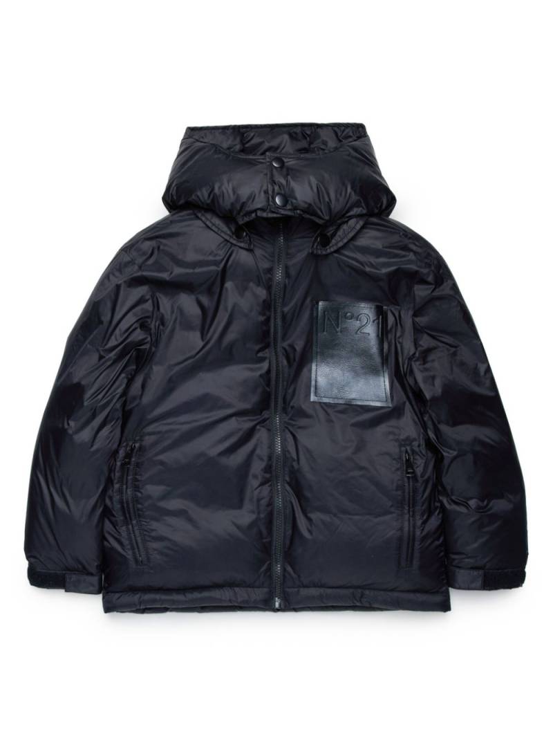 Nº21 Kids logo-appliqué padded jacket - Black von Nº21 Kids