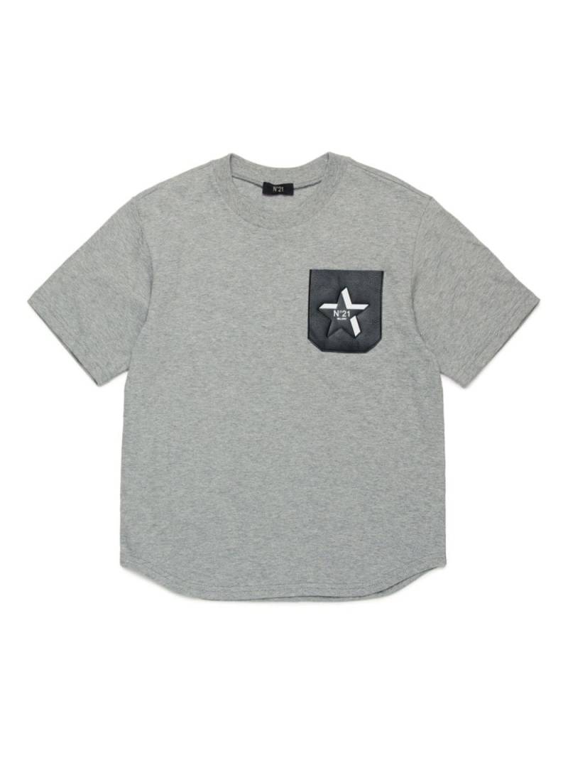 Nº21 Kids logo-patch cotton T-shirt - Grey von Nº21 Kids