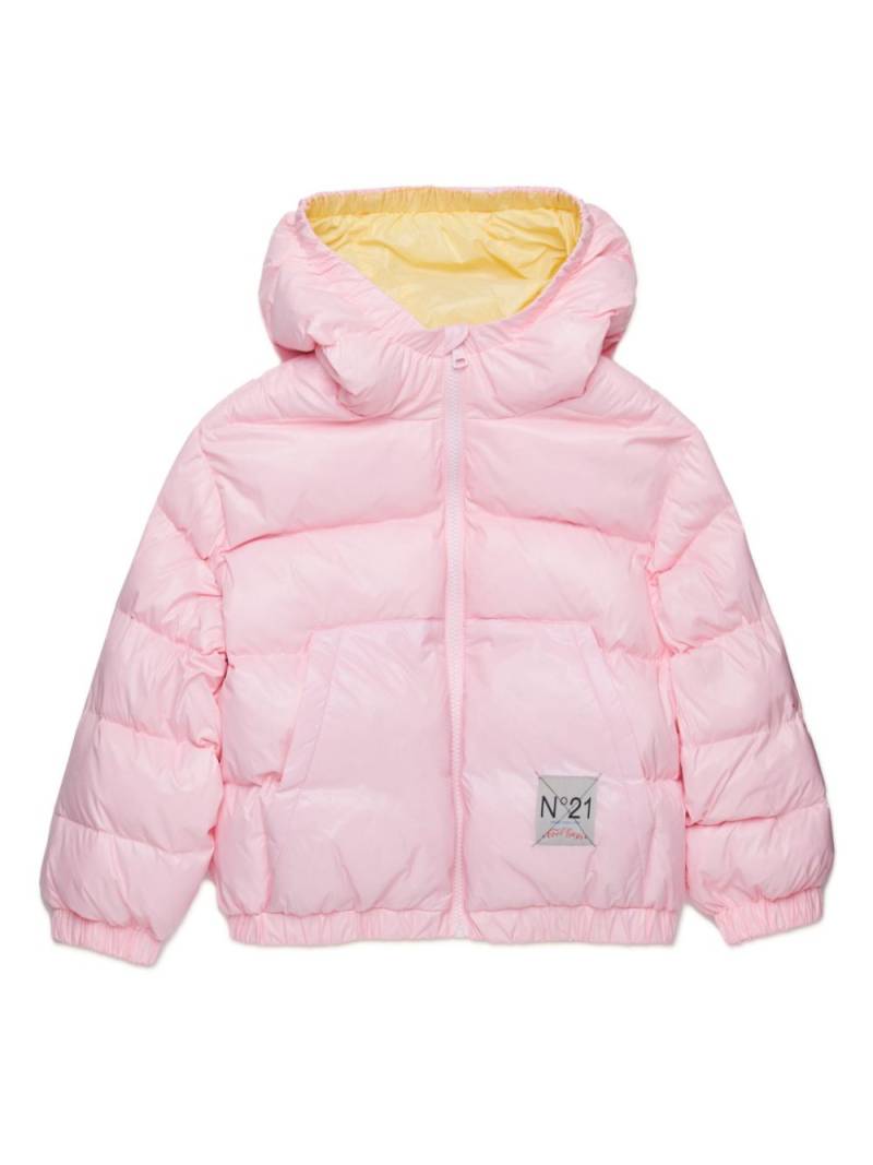 Nº21 Kids logo-patch padded jacket - Pink von Nº21 Kids