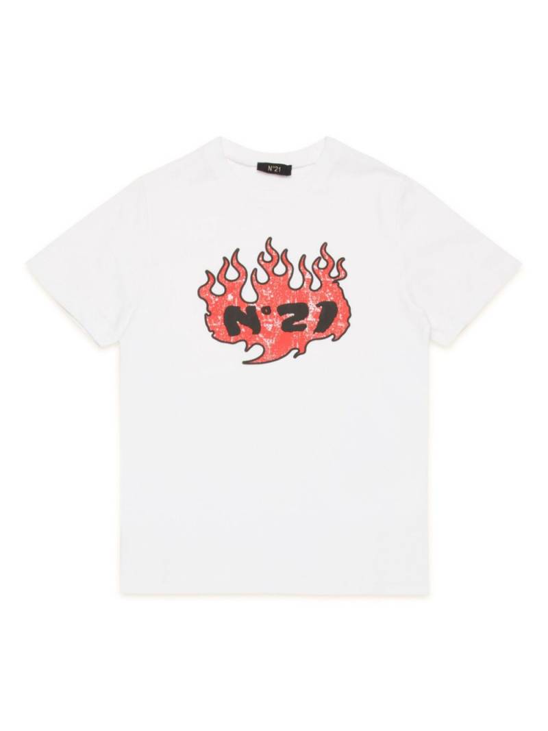 Nº21 Kids logo-print T-shirt - White von Nº21 Kids