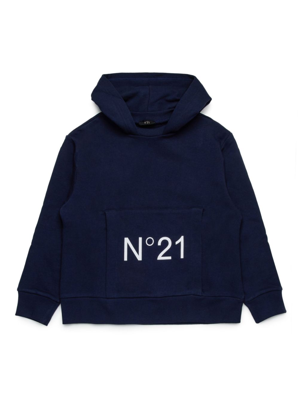 Nº21 Kids logo-print cotton hoodie - Blue von Nº21 Kids