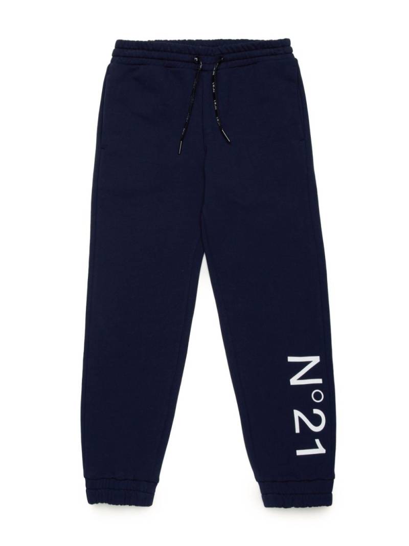 Nº21 Kids logo-print cotton track pants - Blue von Nº21 Kids