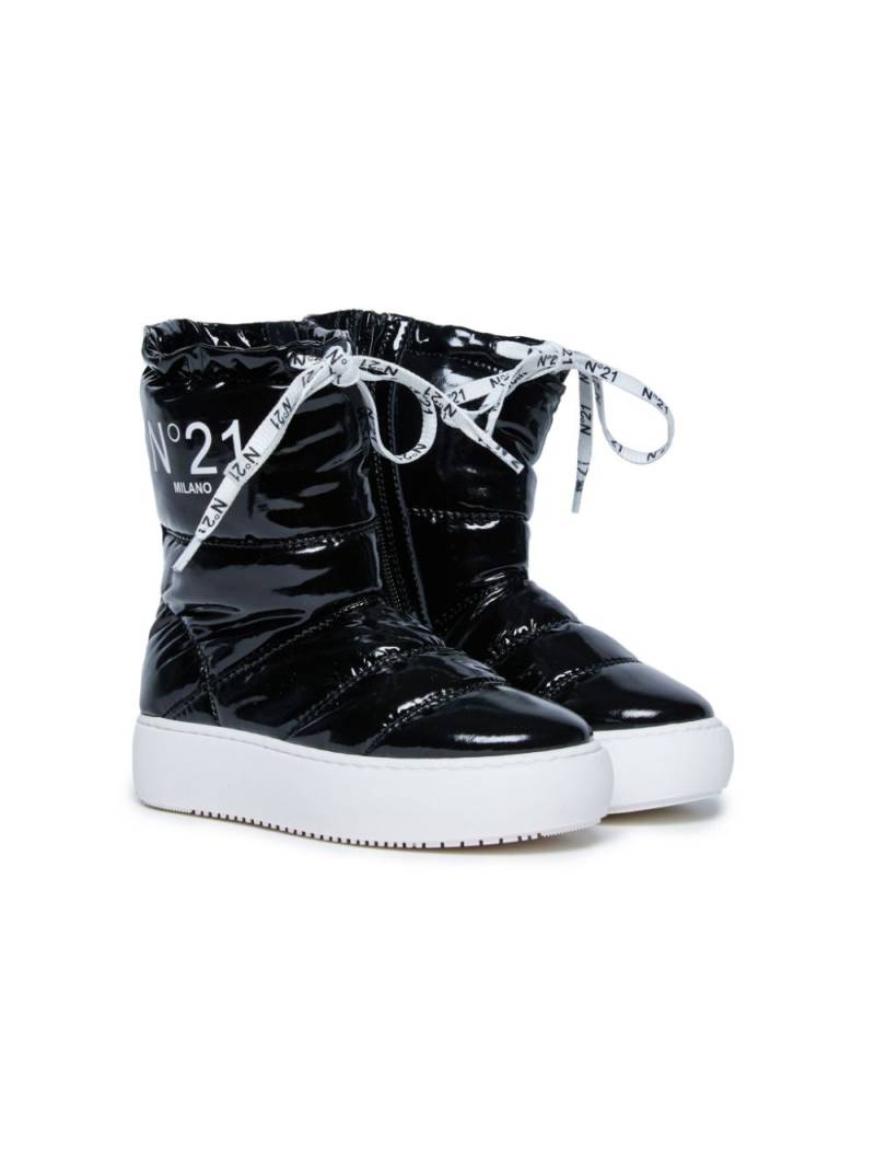 Nº21 Kids logo-print snow boots - Black von Nº21 Kids