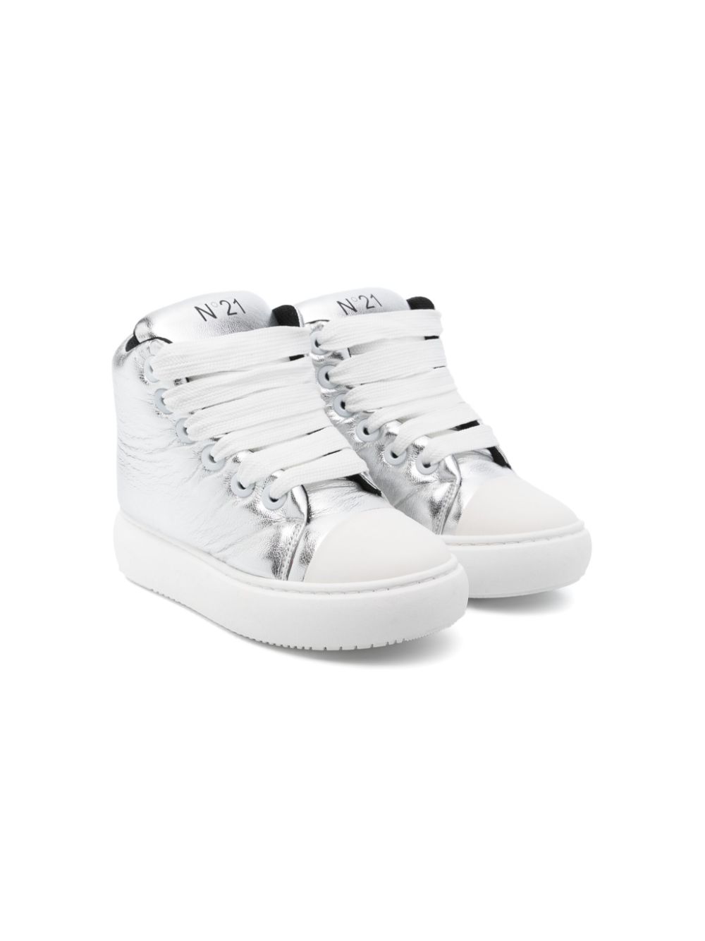 Nº21 Kids metallic-finish sneakers - Silver von Nº21 Kids