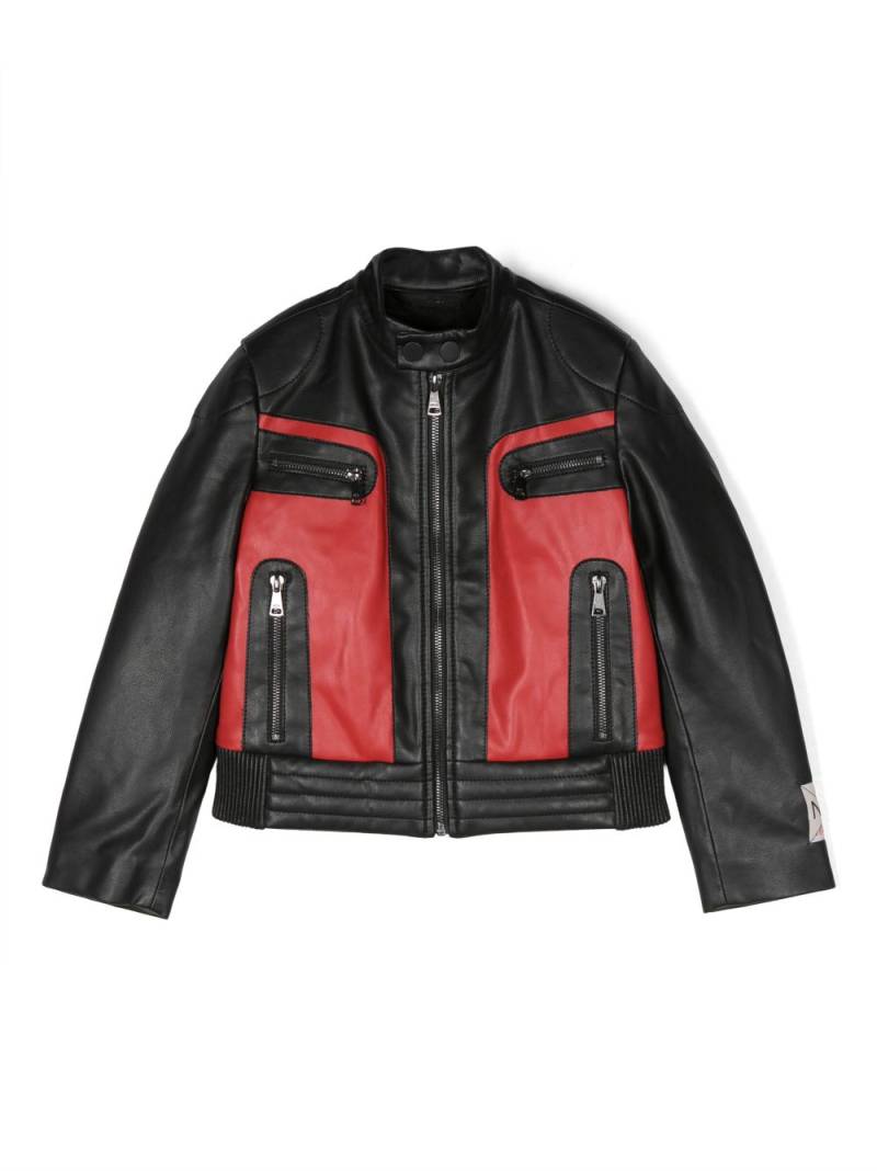 Nº21 Kids panelled biker jacket - Black von Nº21 Kids