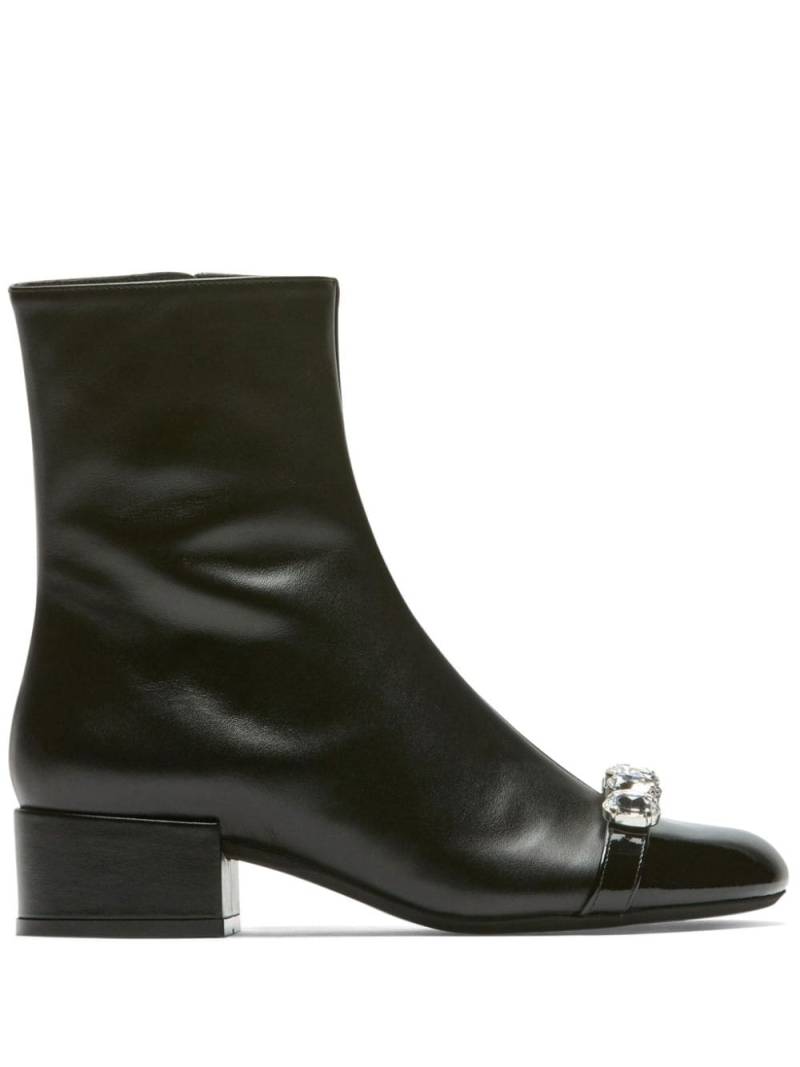 Nº21 30mm crystal leather ankle boots - Black von Nº21