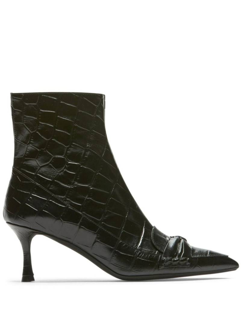 Nº21 60mm bow leather ankle boots - Black von Nº21