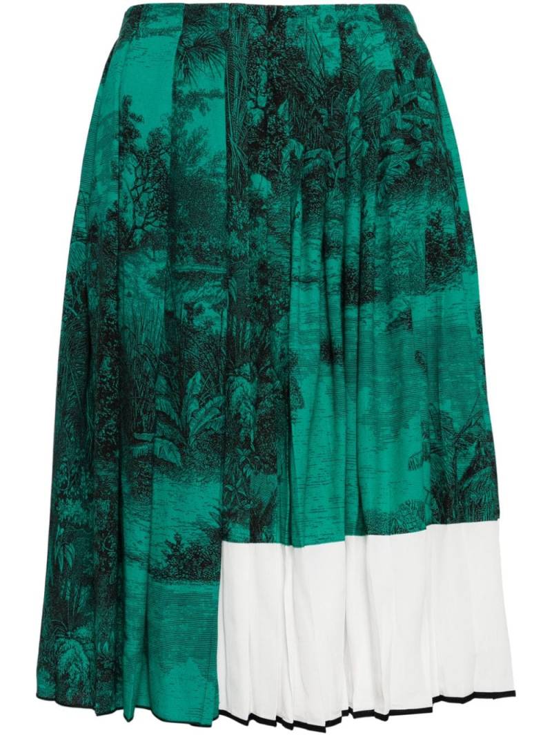 Nº21 Landscape-print pleated skirt - Green von Nº21