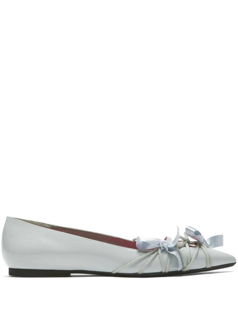 Nº21 bow leather ballerina shoes - Grey von Nº21