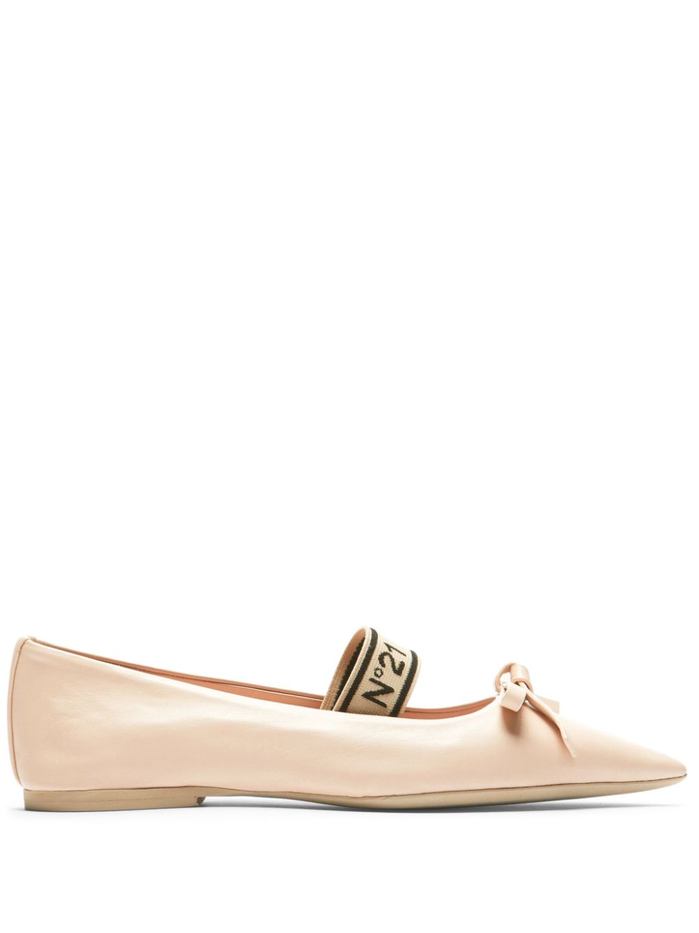 Nº21 bow leather ballerina shoes - Neutrals von Nº21