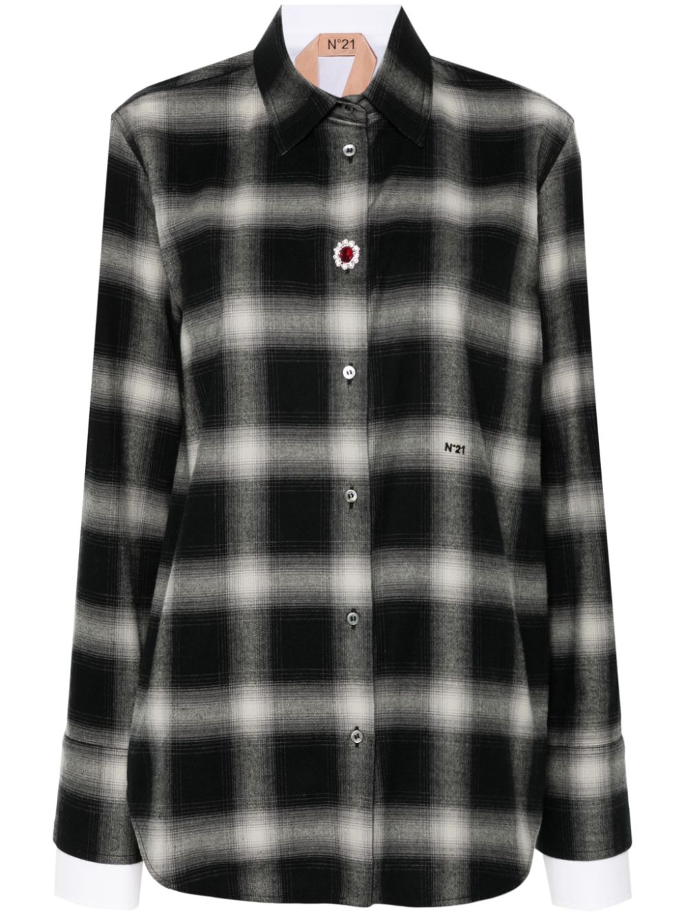 Nº21 checked cotton shirt - Black von Nº21