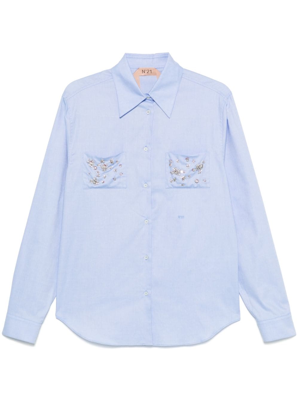 Nº21 crystal-embellished shirt - Blue von Nº21