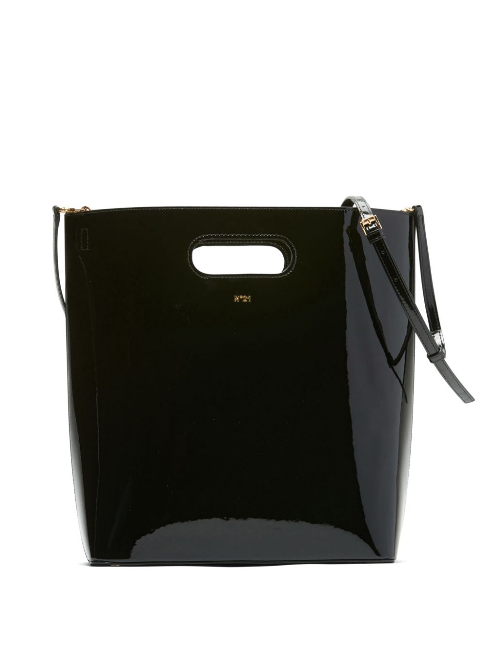 Nº21 cut-out-handle leather tote bag - Black von Nº21