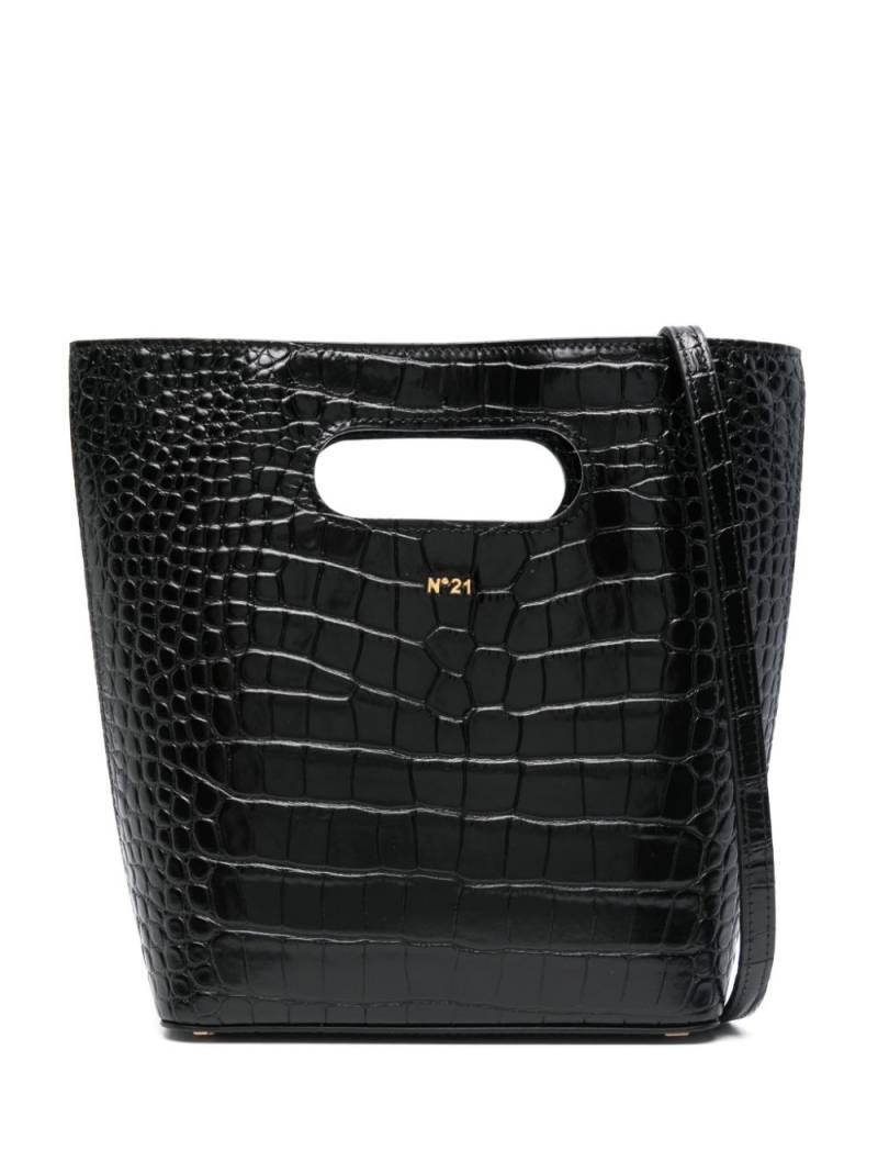 Nº21 embossed-crocodile tote bag - Black von Nº21