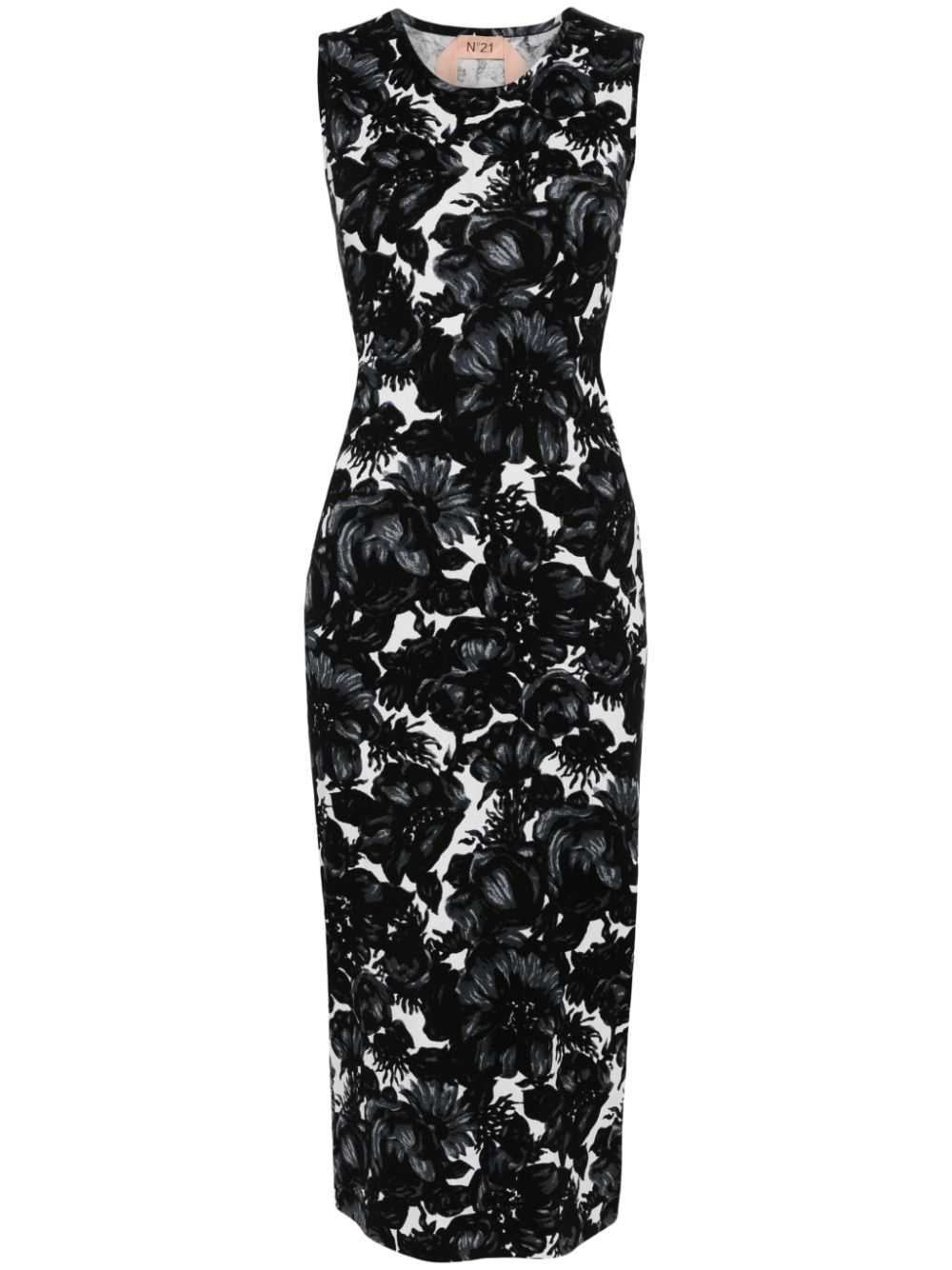 Nº21 floral-intarsia cotton maxi dress - Black von Nº21