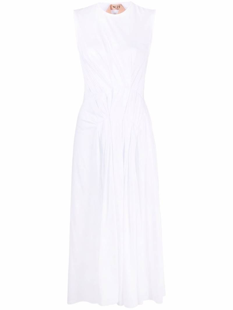 Nº21 gathered waist sleeveless midi dress - White von Nº21