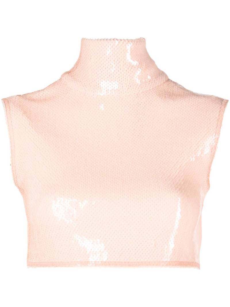 Nº21 high-neck cropped top - Pink von Nº21