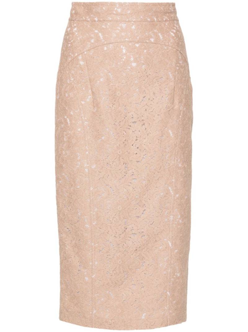 Nº21 lace pencil midi skirt - Neutrals von Nº21