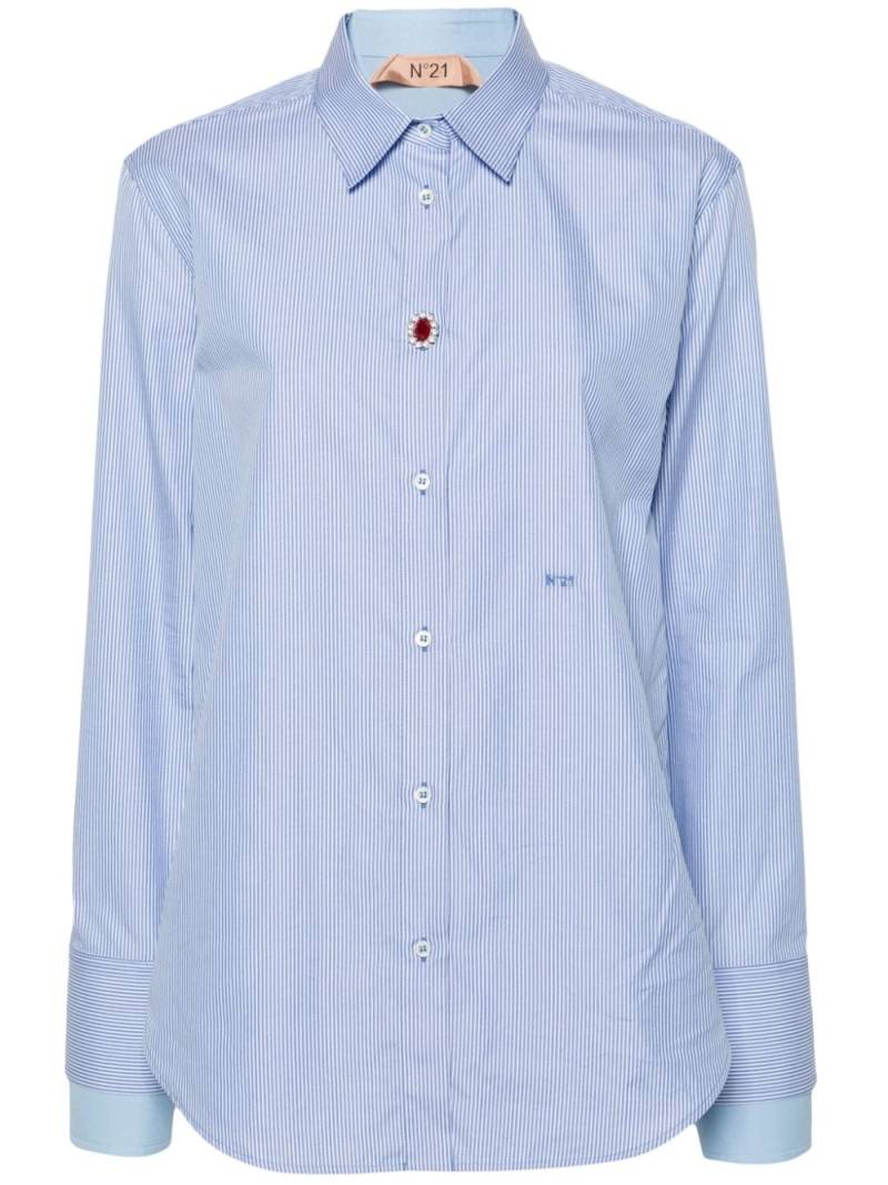 Nº21 logo-embroidered shirt - Blue von Nº21