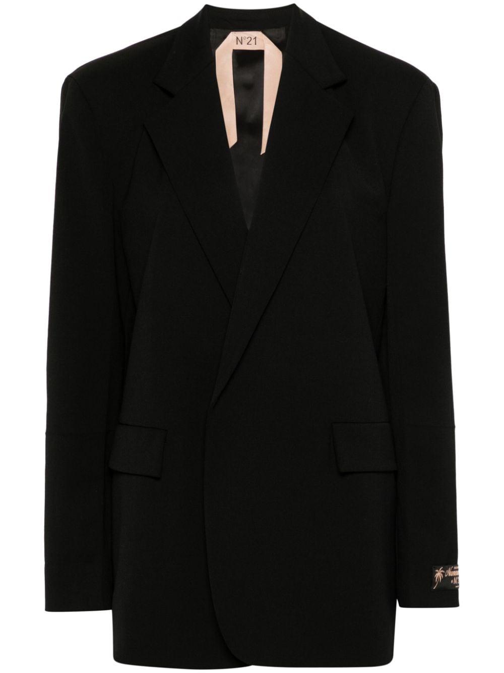 Nº21 logo-patch open-front blazer - Black von Nº21