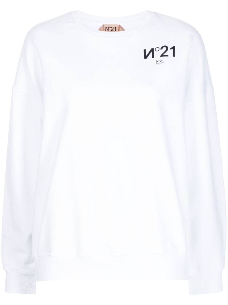 Nº21 logo-print cotton sweatshirt - White von Nº21