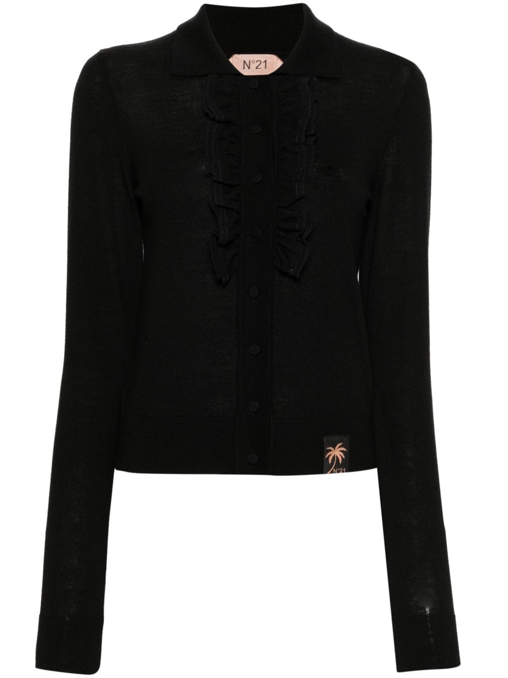 Nº21 logo-tag cardigan - Black von Nº21