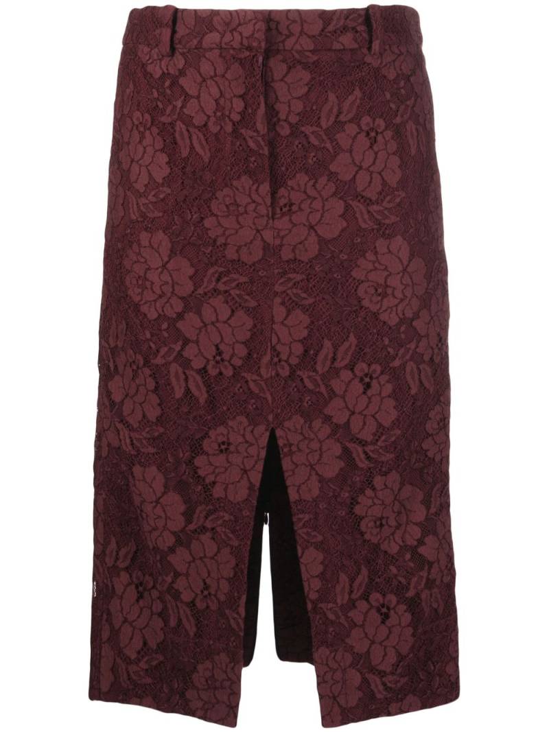 Nº21 mid-length lace pencil skirt - Red von Nº21