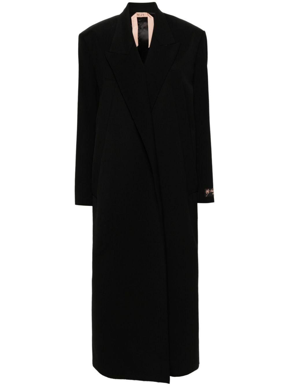 Nº21 open-front maxi coat - Black von Nº21