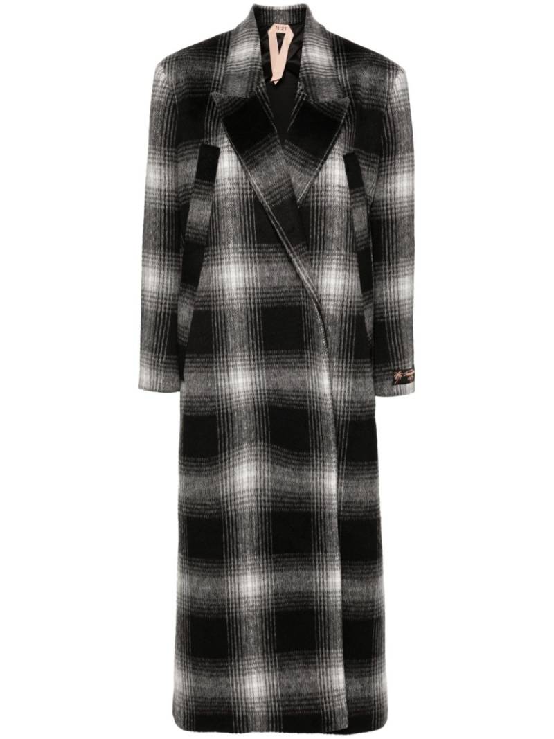 Nº21 plaid-check coat - Black von Nº21