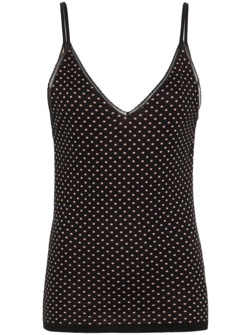 Nº21 polka-dot knitted top - Black von Nº21