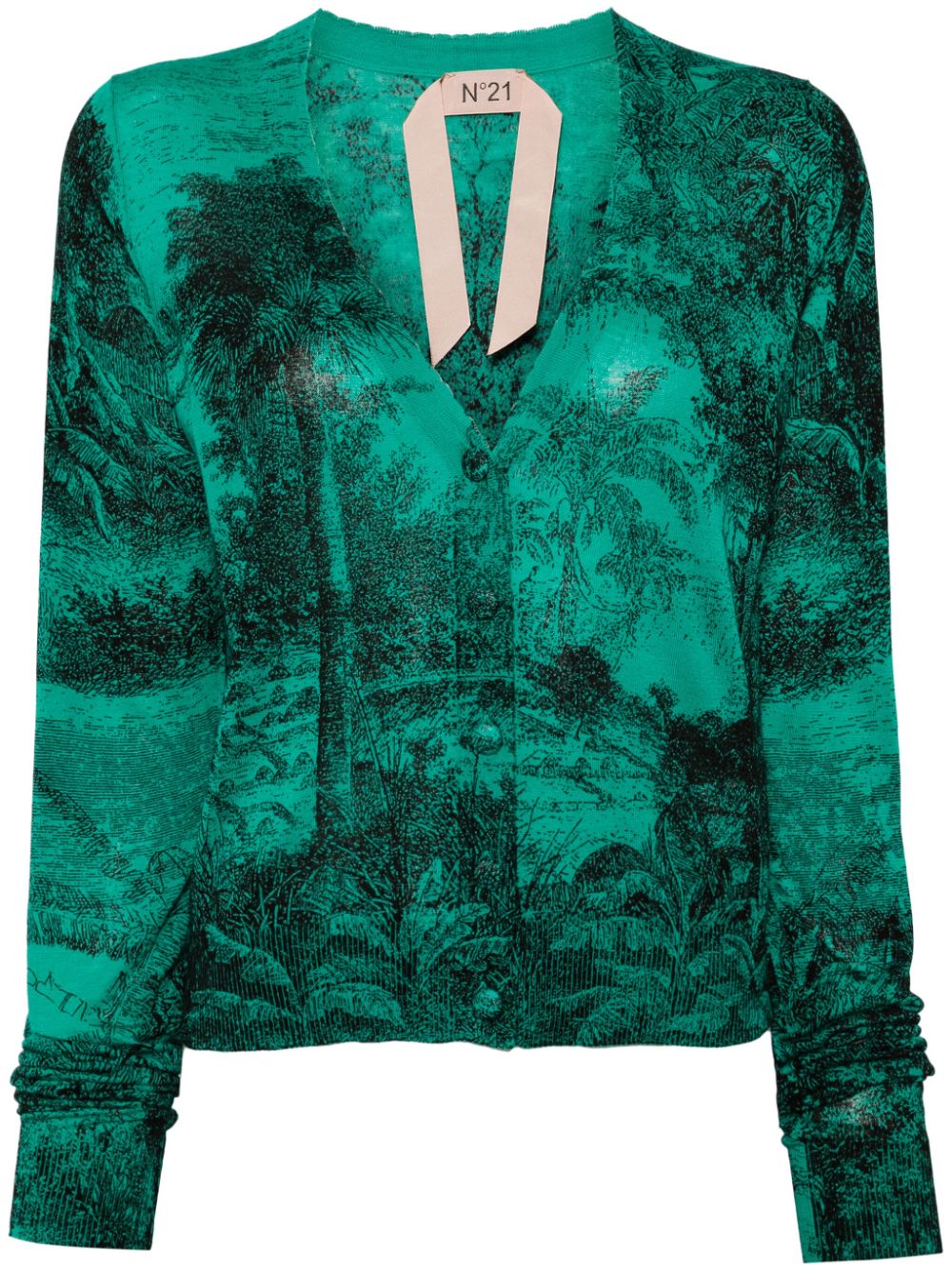 Nº21 printed cardigan - Green von Nº21