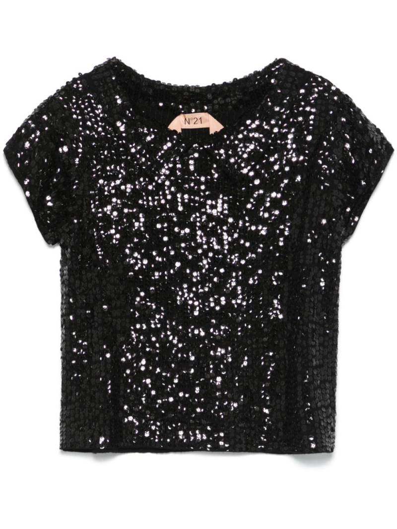 Nº21 sequinned top - Black von Nº21