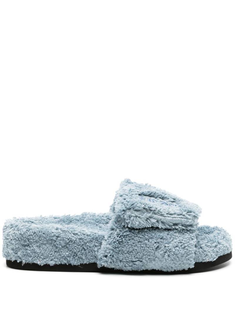 Nº21 terry-cloth flat slides - Blue von Nº21