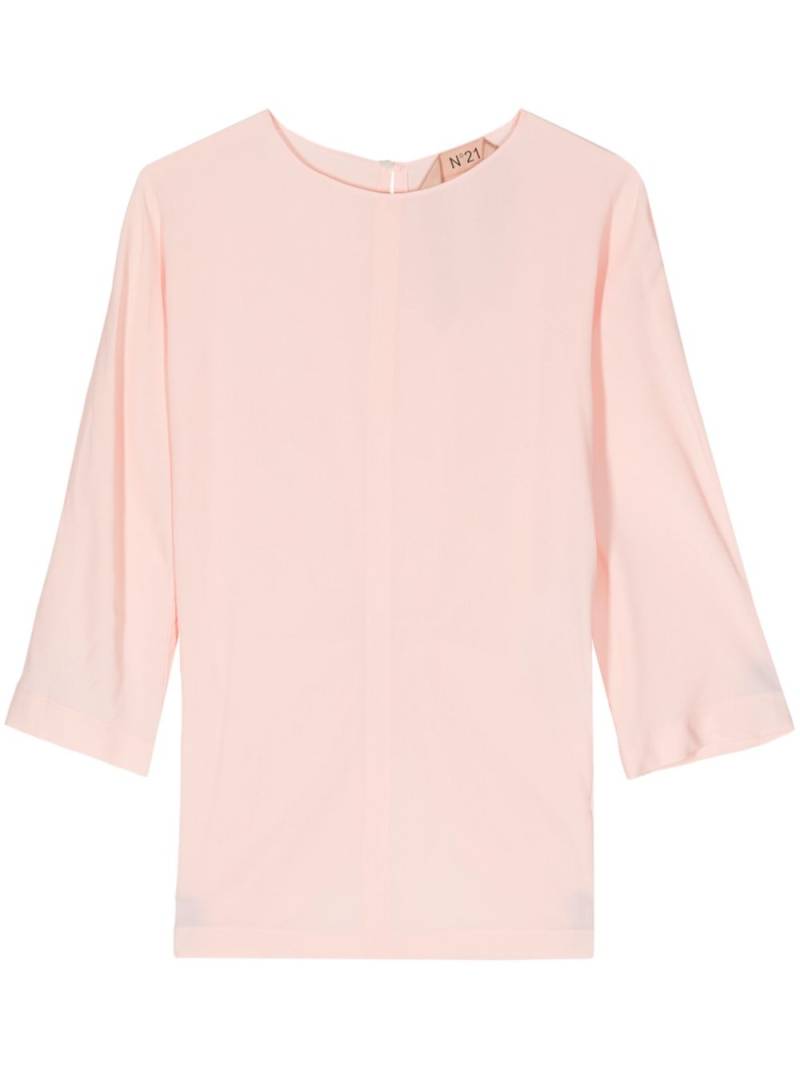 Nº21 twist-detail round-neck blouse - Pink von Nº21