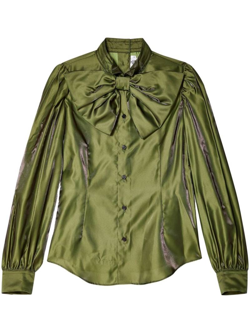 Noir Kei Ninomiya bow detailing blouse - Green von Noir Kei Ninomiya