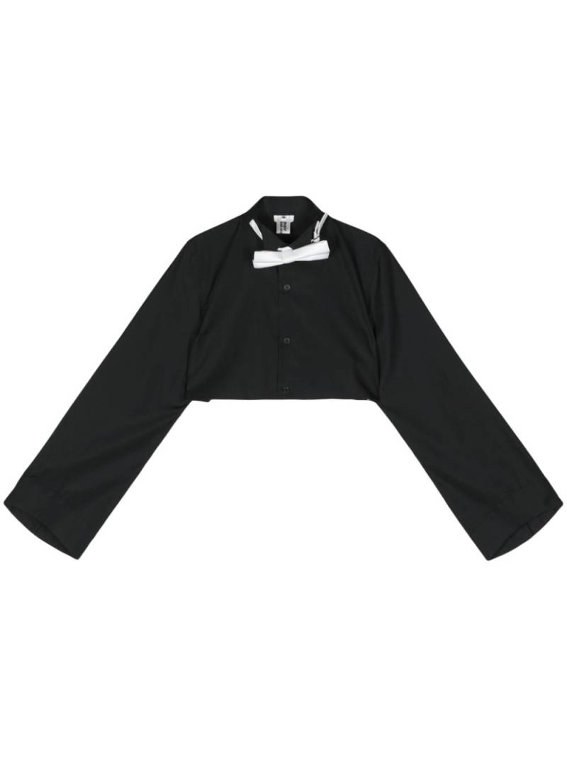 Noir Kei Ninomiya bow-tie cropped shirt - Black von Noir Kei Ninomiya