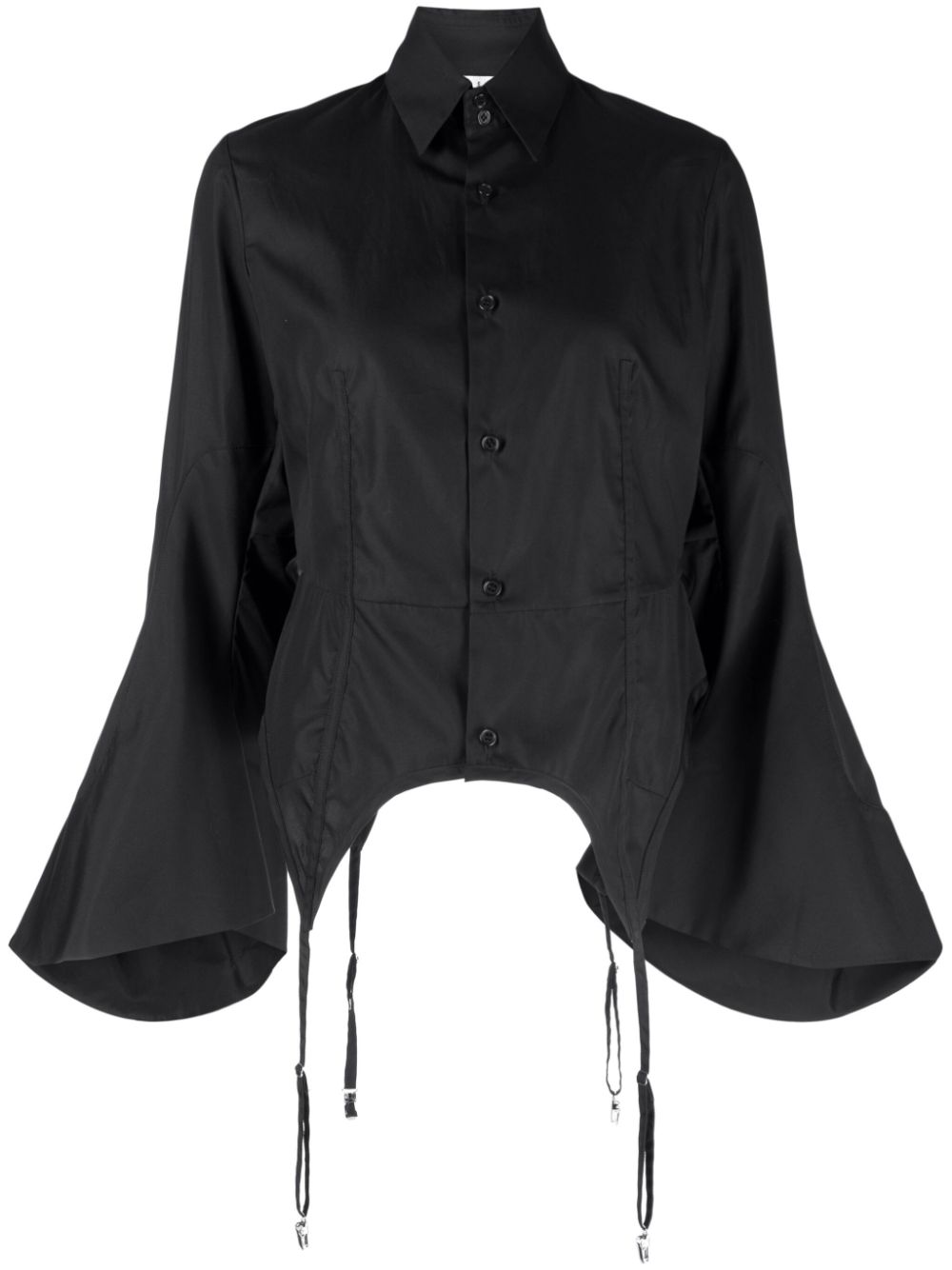 Noir Kei Ninomiya braces-detail long-sleeve shirt - Black von Noir Kei Ninomiya