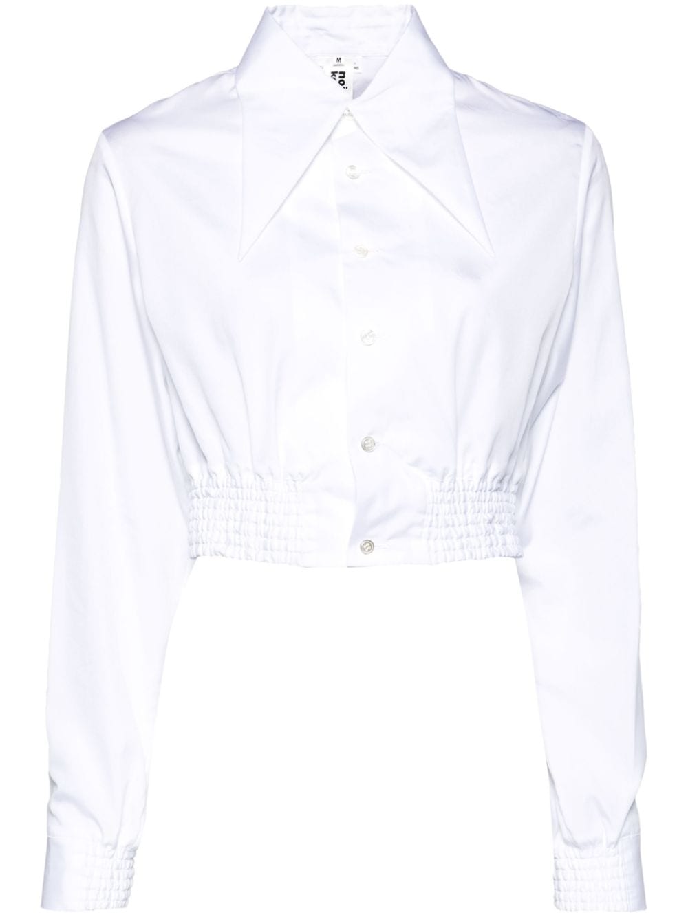 Noir Kei Ninomiya cropped long-sleeves shirt - White von Noir Kei Ninomiya