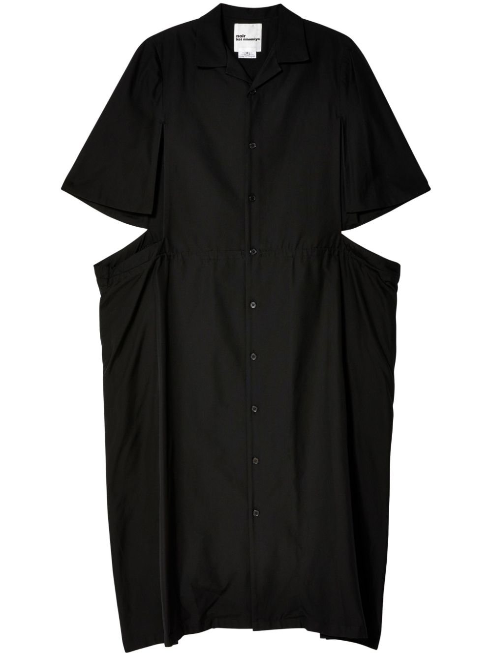 Noir Kei Ninomiya cut-out cotton shirtdress - Black von Noir Kei Ninomiya