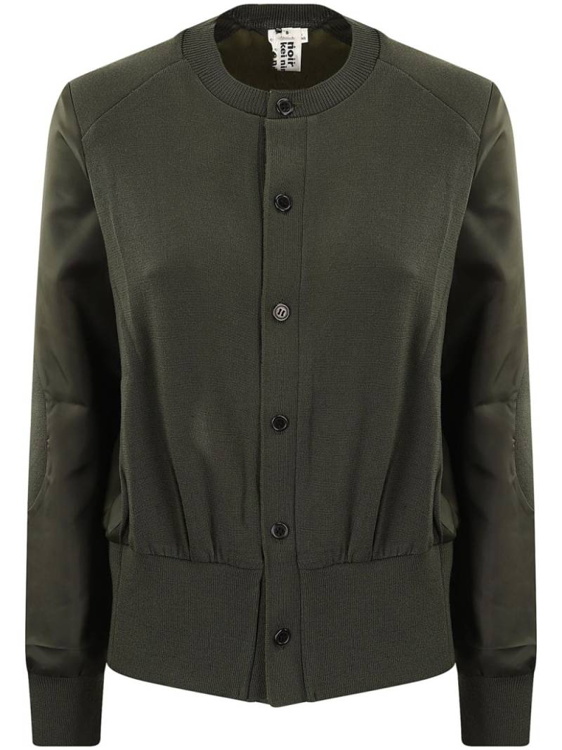 Noir Kei Ninomiya elbow patches sweater - Green von Noir Kei Ninomiya