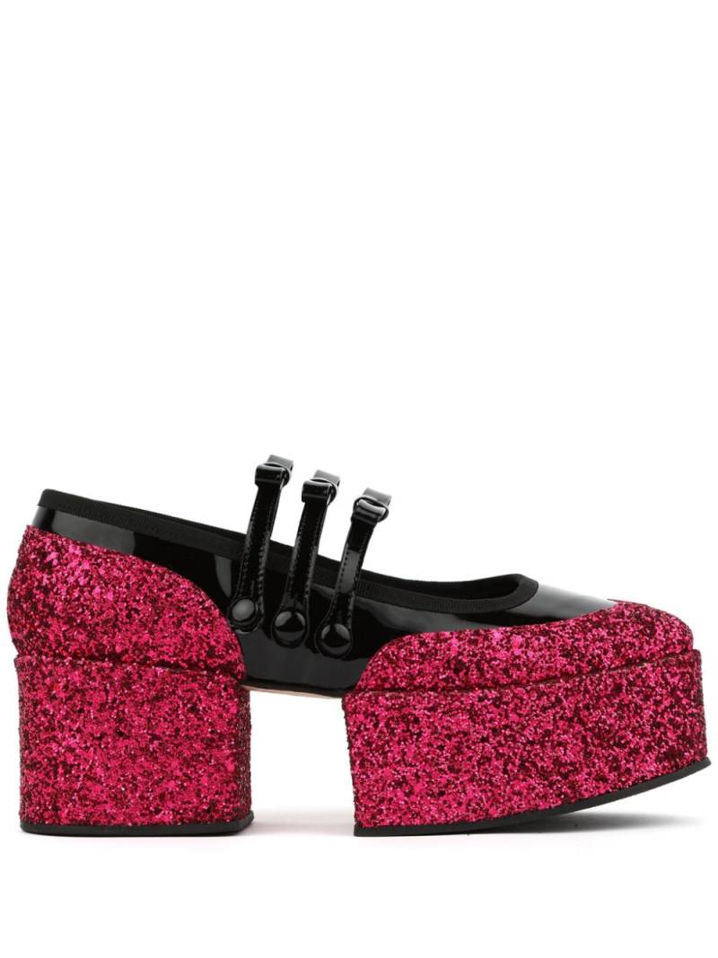 Noir Kei Ninomiya glittered platform loafers - Black von Noir Kei Ninomiya