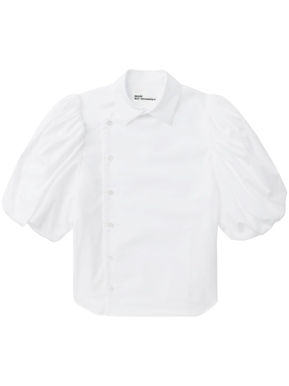 Noir Kei Ninomiya off-centre-fastening cotton shirt - White von Noir Kei Ninomiya