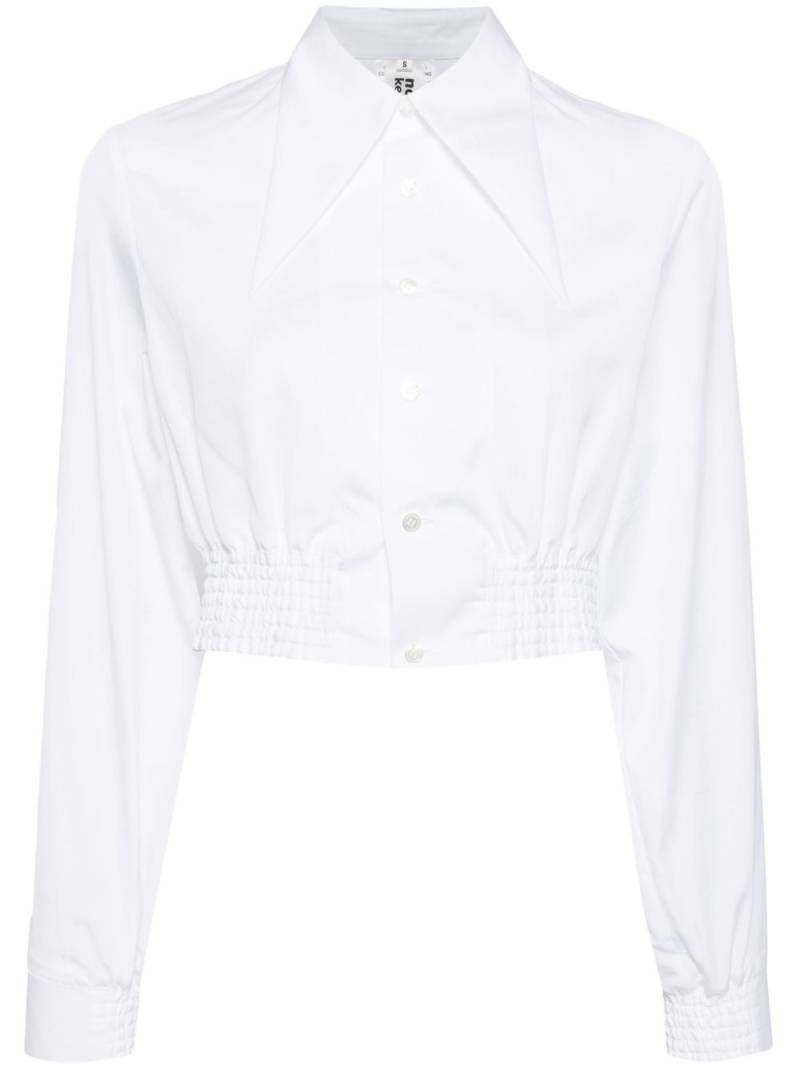 Noir Kei Ninomiya oversized-collar cropped shirt - White von Noir Kei Ninomiya