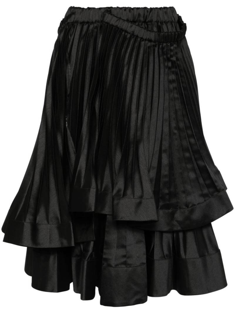 Noir Kei Ninomiya pleated layered skirt - Black von Noir Kei Ninomiya